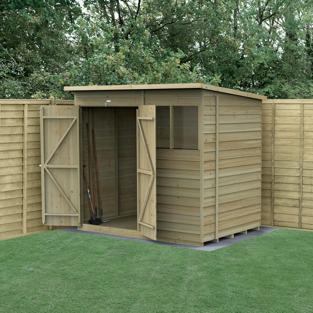 Forest Garden 4LIFE 7 x 5ft Double Door Pent Shed Image 2