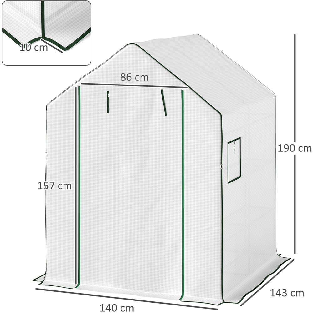 Outsunny White 8 Shelf PE Cover 4.5 x 4.6ft Greenhouse Image 8