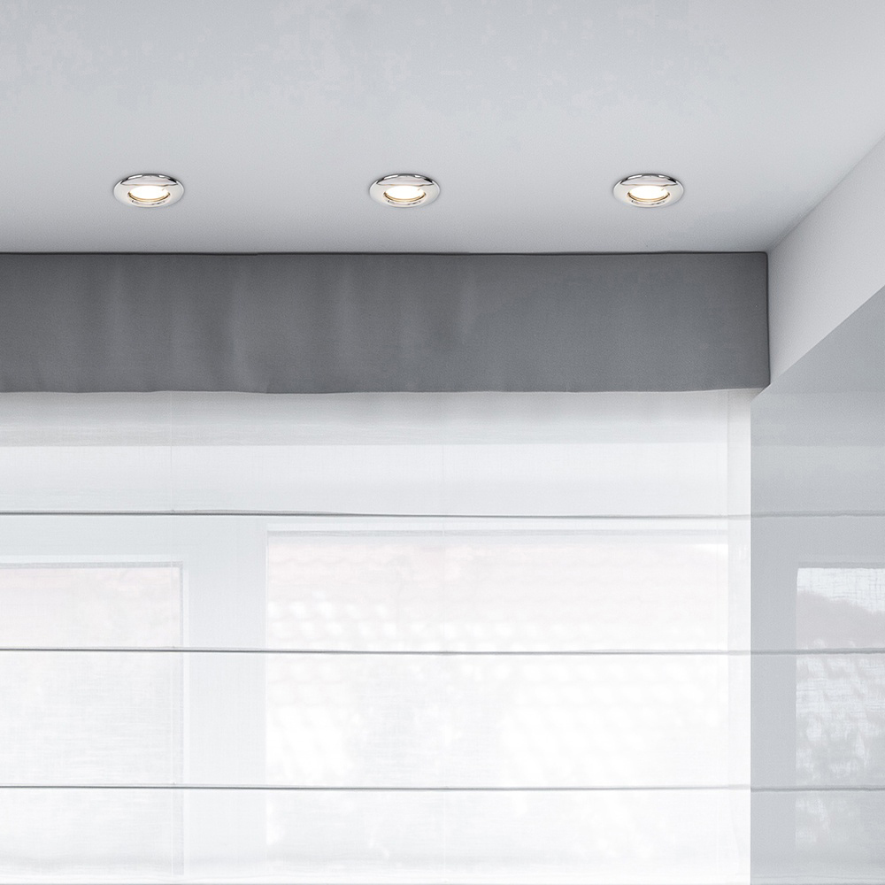 ValueLights Chrome Warm White LED Ceiling Downlight 10 Pack Image 2