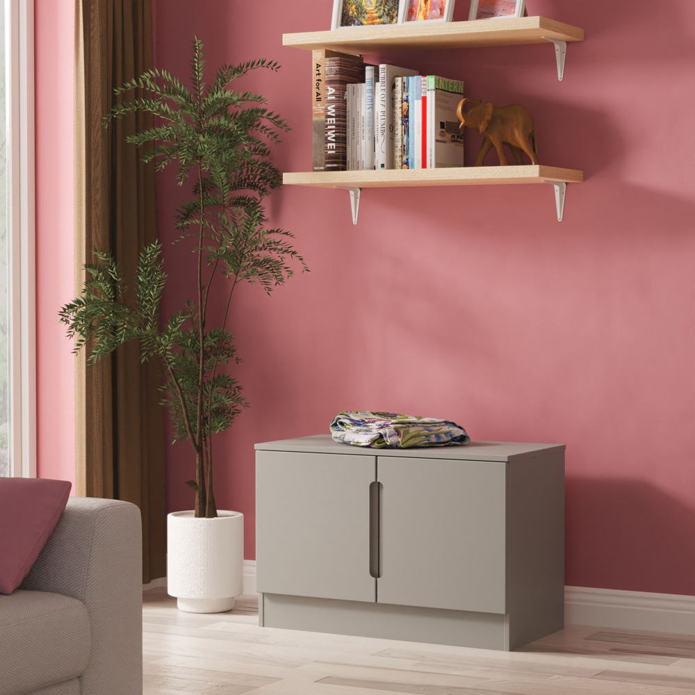Crowndale Milan 2 Door Dusk Grey Compact Storage Unit Ready Assembled Image 7