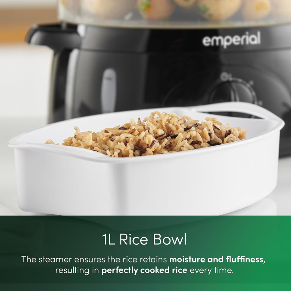 Emperial EM-5148-UK 3 Tier 9L Electric Steamer with Rice Bowl 800W Image 3