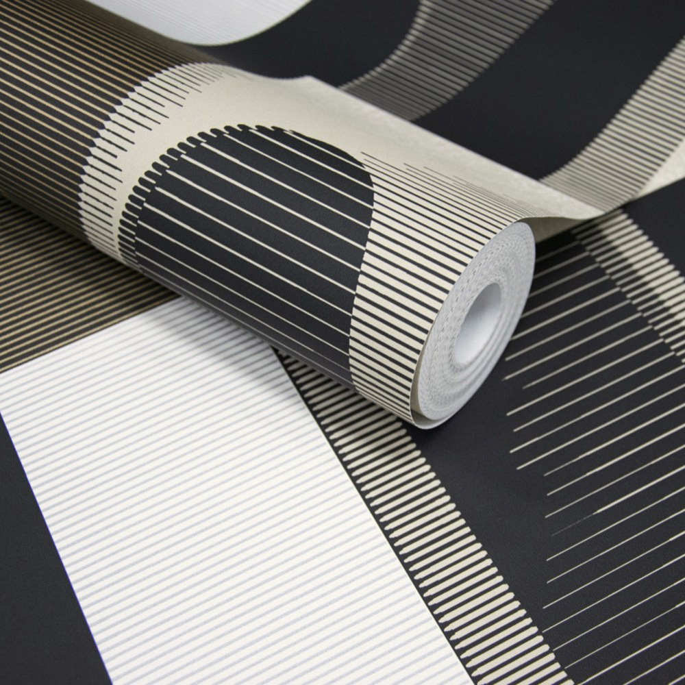Grandeco Geometric Ada Textured Black Wallpaper Image 2