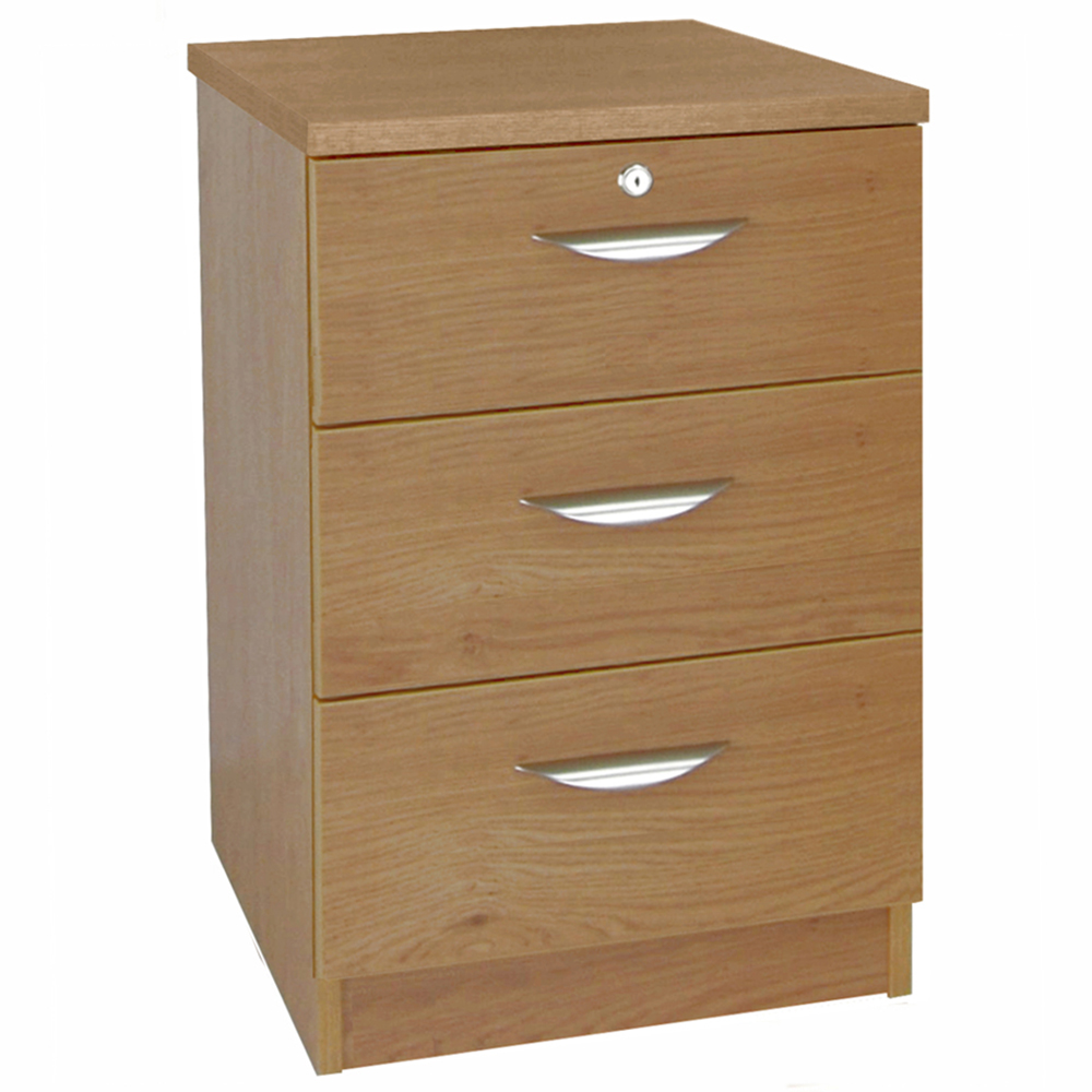 R White Cabinets 3 Drawer Brown Storage Unit Image 2