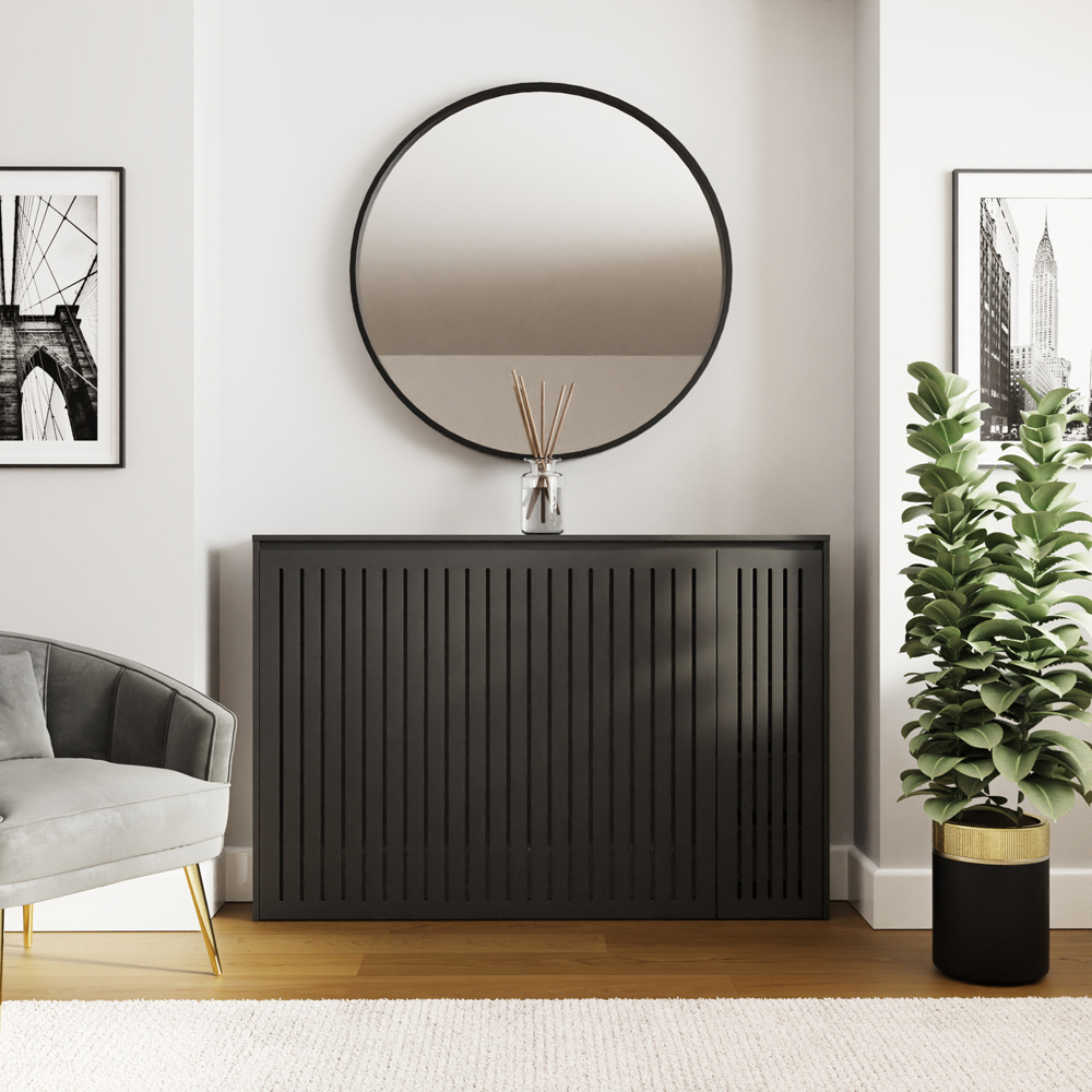 GFW Cooper Black Storage Radiator Cover 1410 x 950mm Image 2