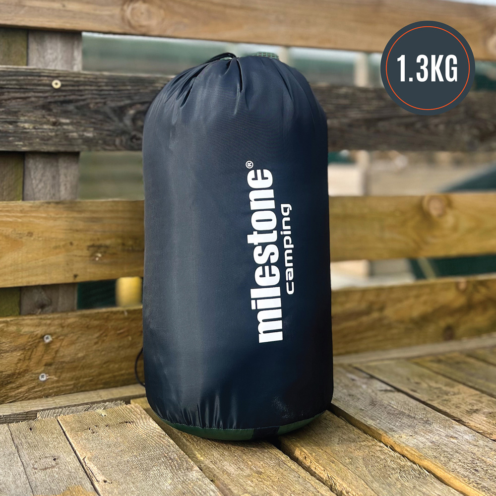 Milestone Camping 250 Hooded Evergreen Envelope Sleeping Bag Image 3