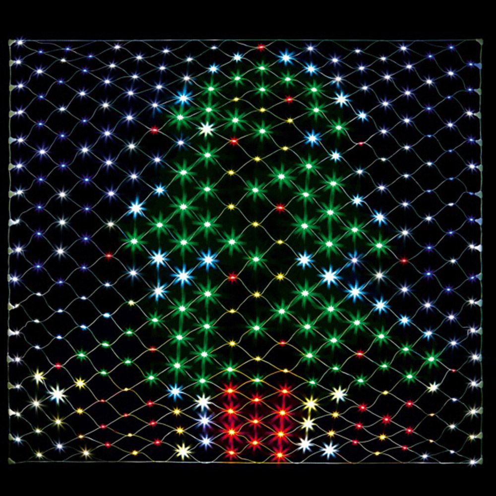 Premier 320 Multicolour LED Clear Cable Christmas Tree Net Light 1.2 x 1.3m Image 5