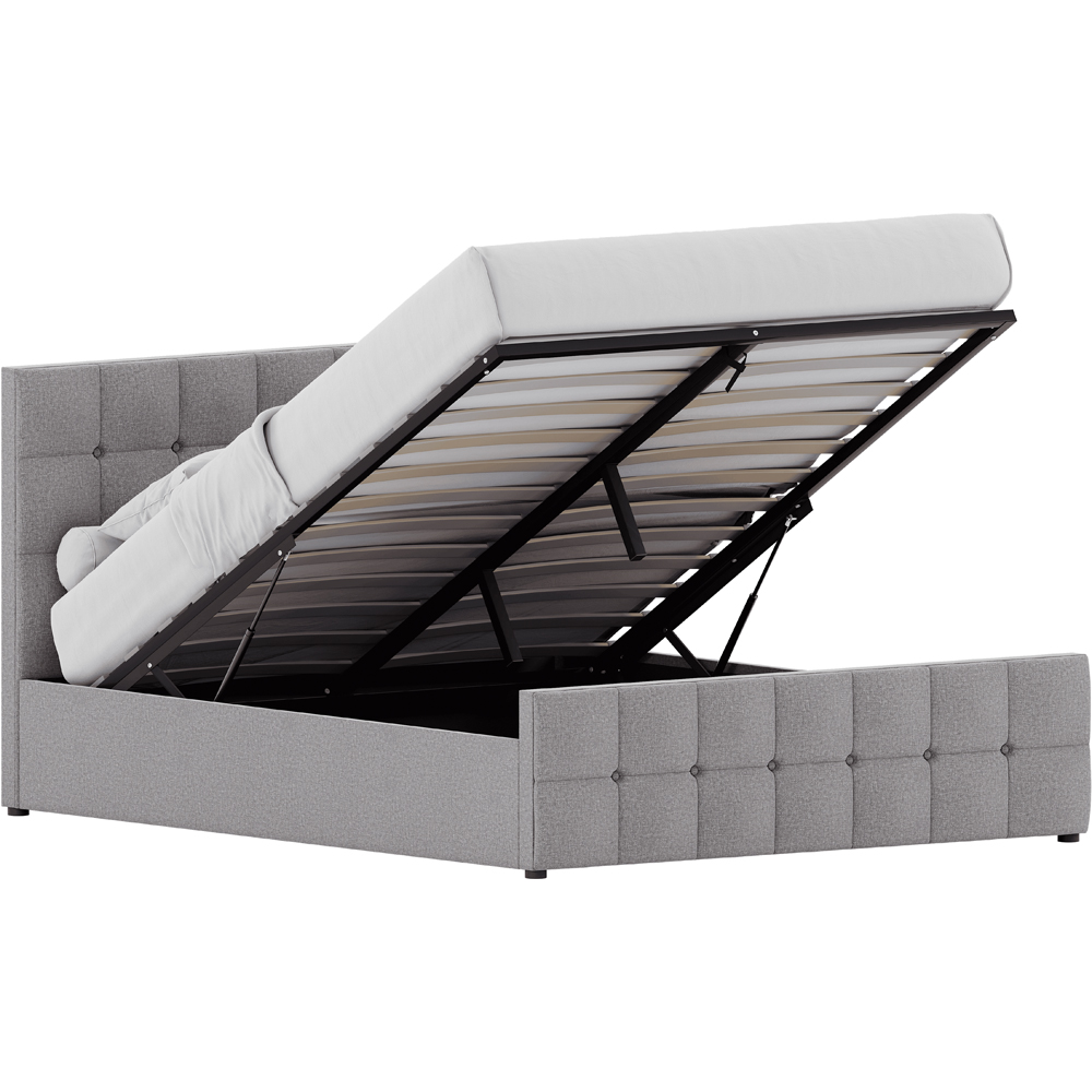 Vida Designs Valentina King Size Light Grey Linen Ottoman Bed Image 2