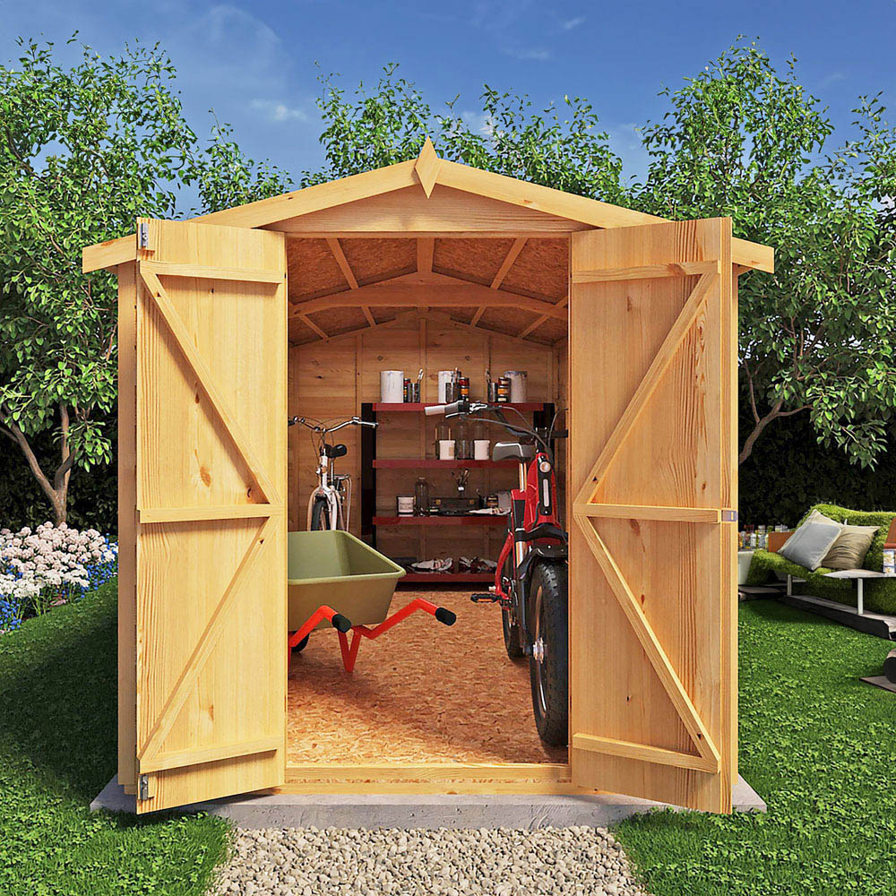 Shire 12 x 6ft Double Door Dip Treated Overlap Apex Shed Image 6