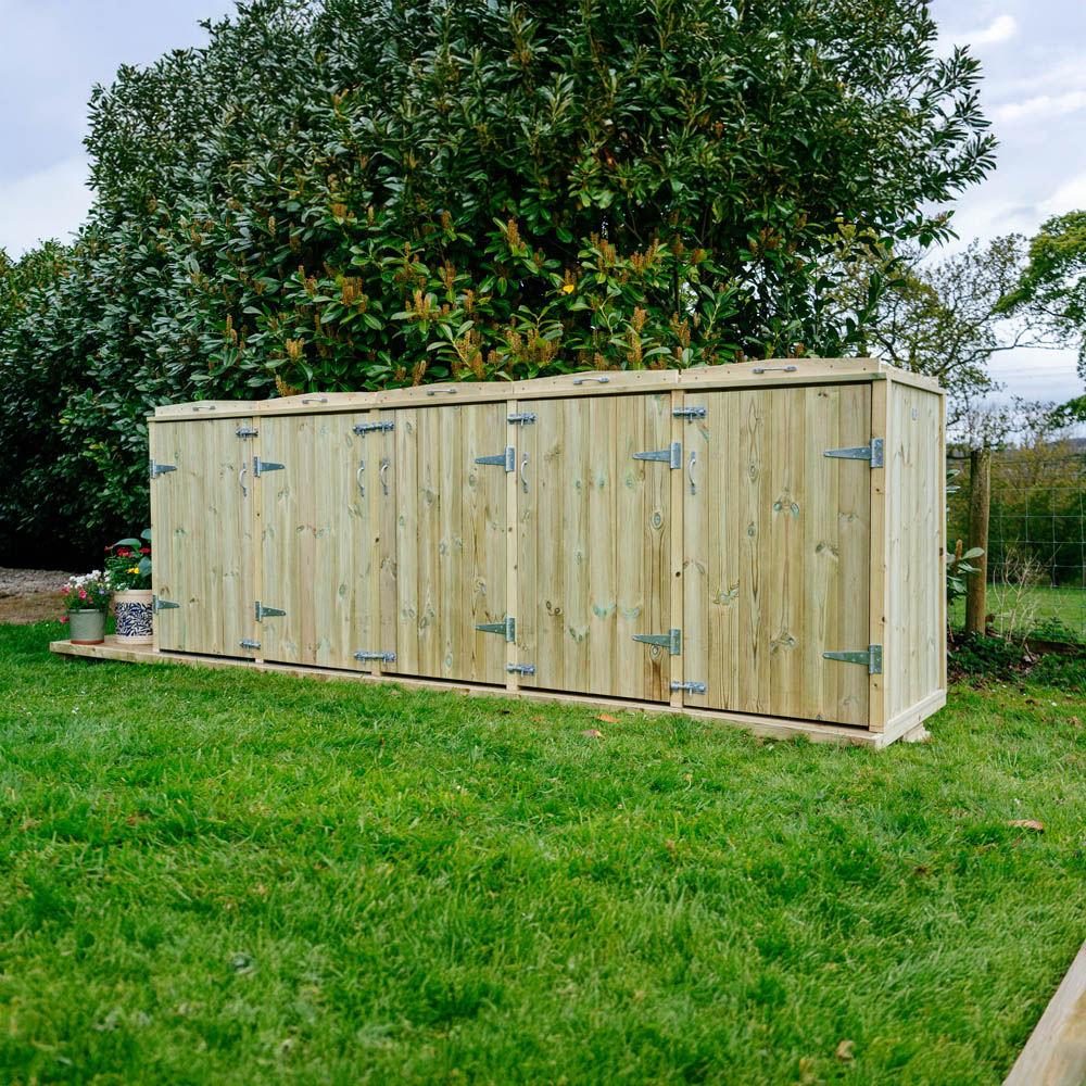 The Garden Village Shireburn 360L Quintet Wheelie Bin Shed Image 2