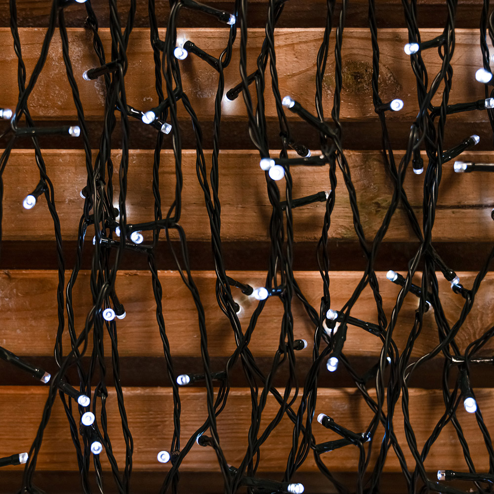 The Christmas Centre 100 Bright White LED Multifunction Green Cable String Light 10m Image 4