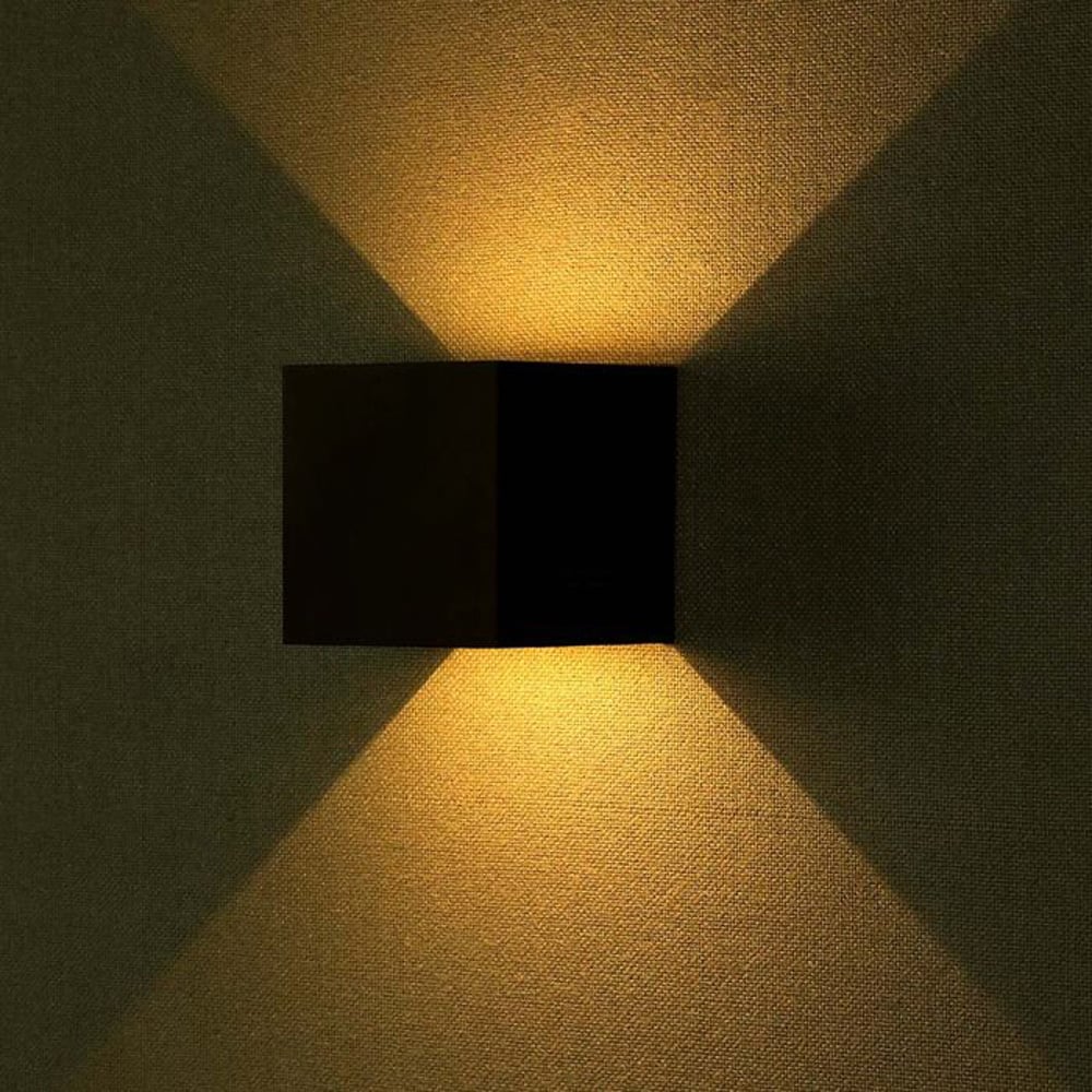 V-TAC Black Square Up and Down Warm White LED Outdoor Wall Light Image 2