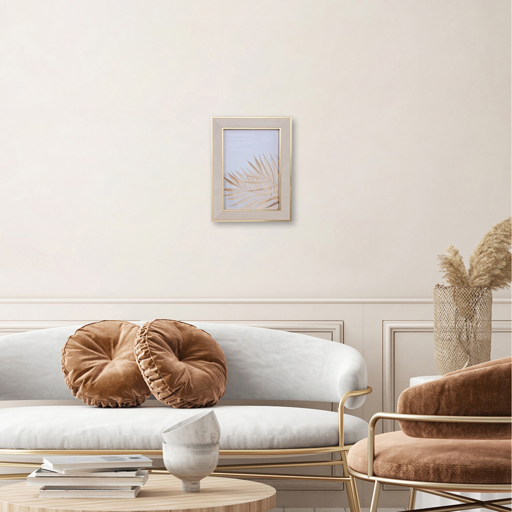 Gold Edge Velvet Photo Frame Neutral A4 Image 2