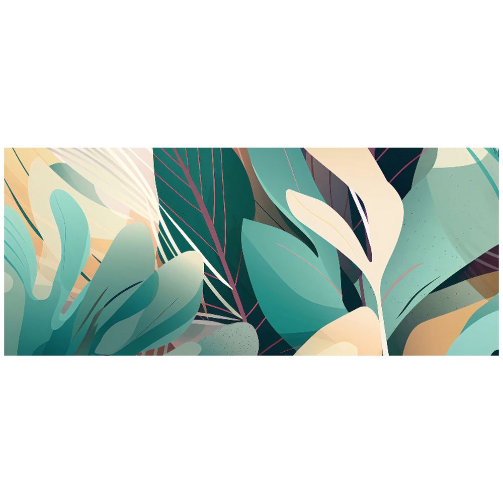 Warren Reed Designer Abstract Tropical Leaves Glass Bathroom Splashback 25 x 60cm Image 2