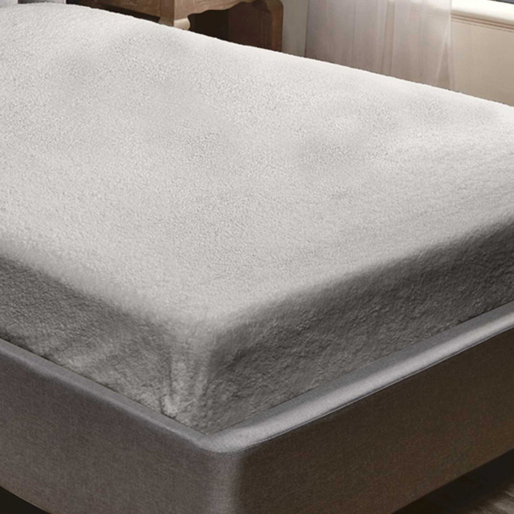 Rapport Home Teddy Double Silver Fitted Bed Sheet Image 4