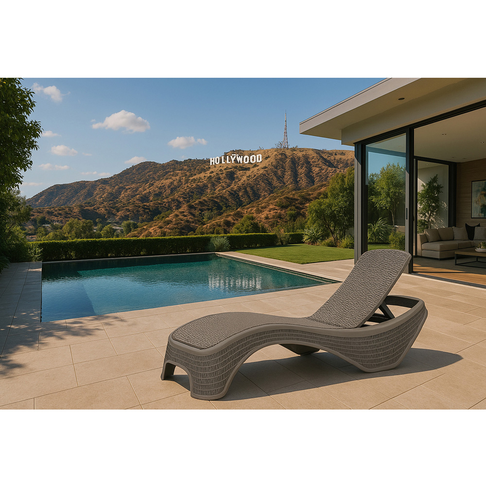 Centurion Supports Maldives Warm Grey Rattan Adjustable Sun Lounger Image 5