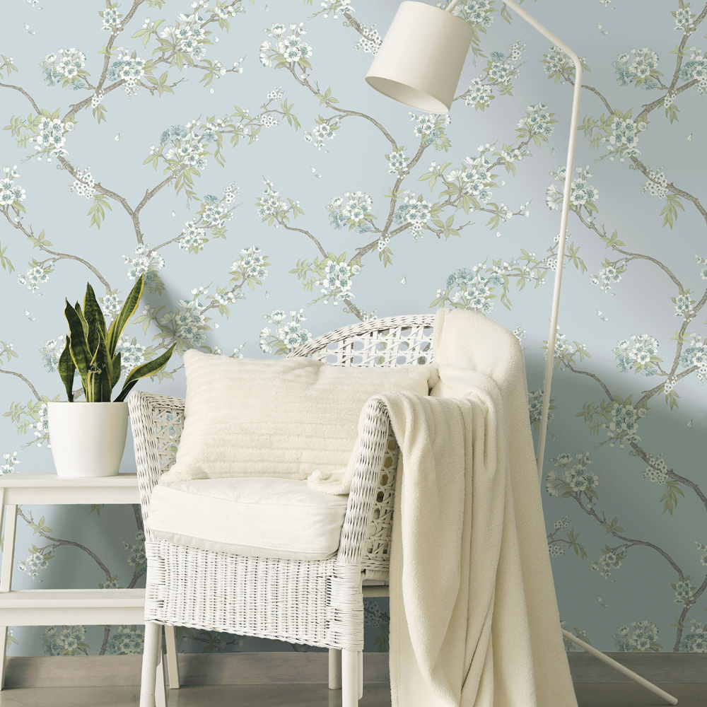 Holden Decor Cherry Blossom Blue Wallpaper Image 3