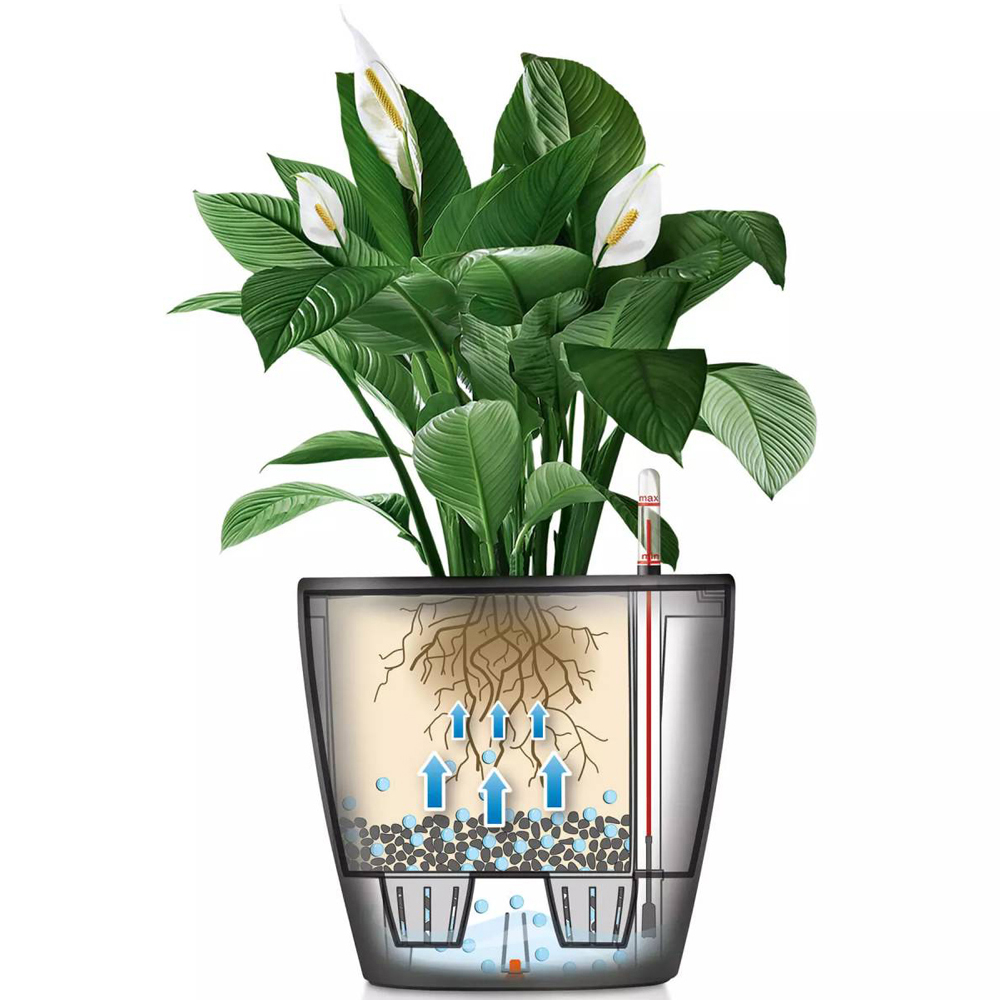 Lechuza Classico Colour 60 White Poly-Resin Self-Watering Planter 56cm Image 3
