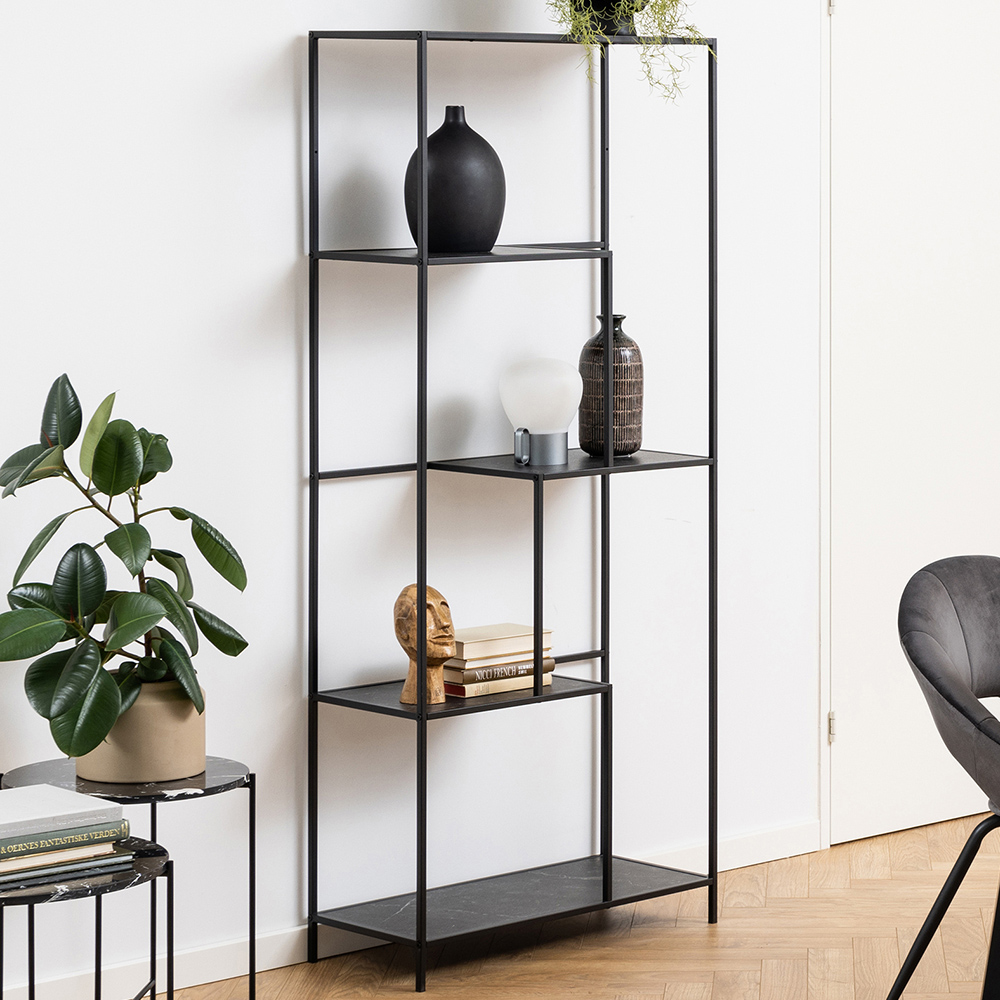 Florence Infinity 4 Shelf Black Bookcase Image 1