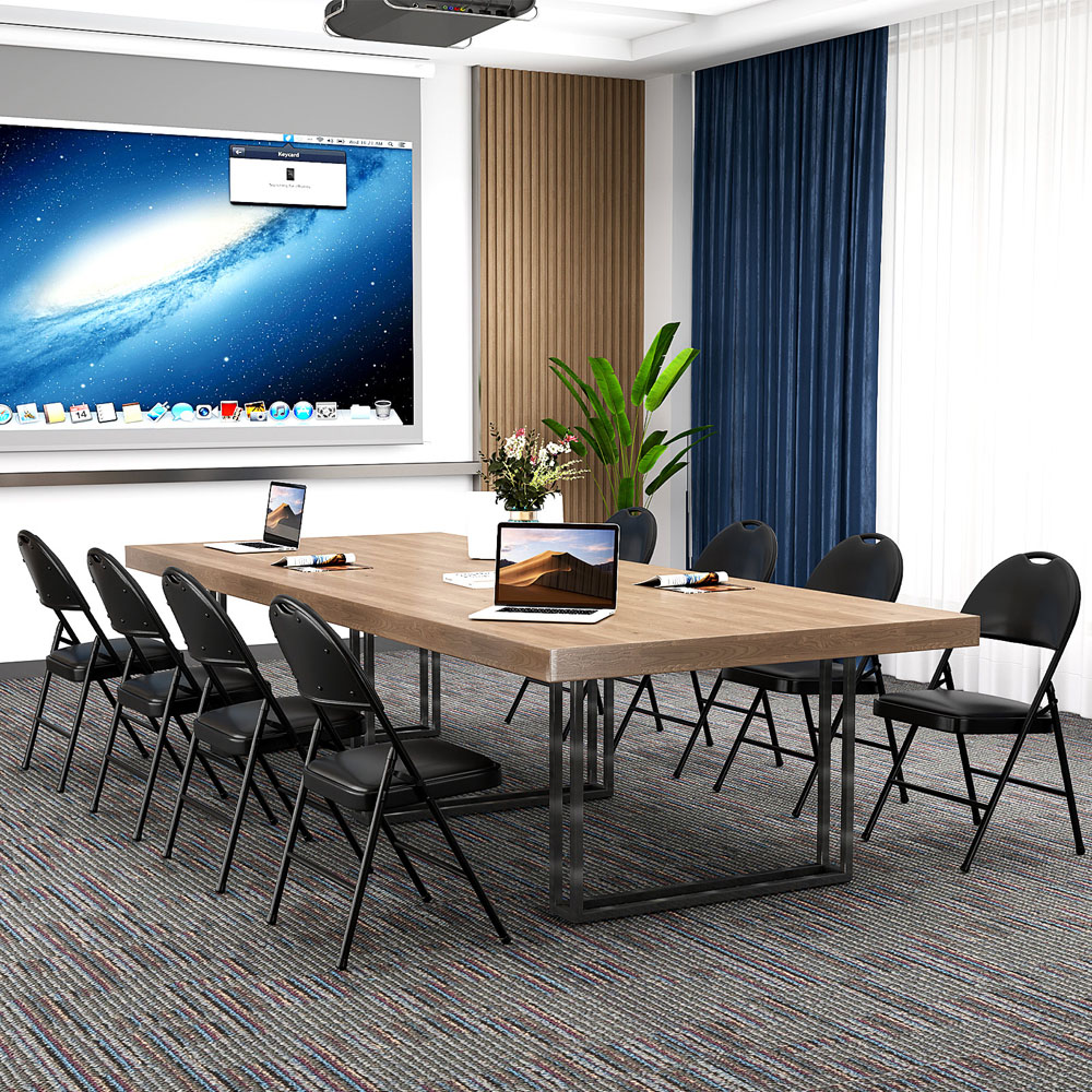 Costway Set of 4 Black Folding Chairs Padded Chairs with Carry Handle Image 5