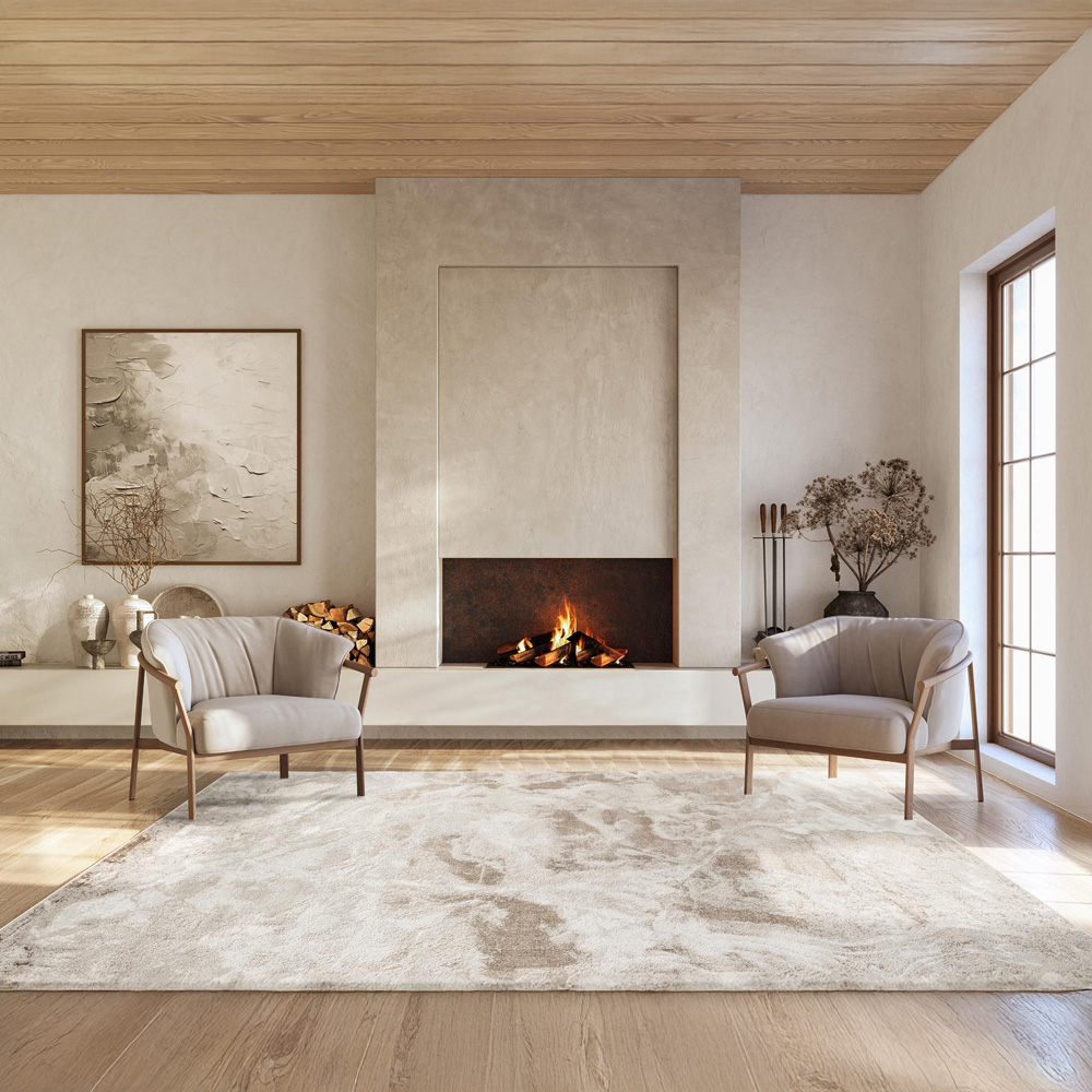 Desire Rugs Elysium Modern Abstract Metallic Sheen Nebula Pearl Rug 120 x 170cm Image 5