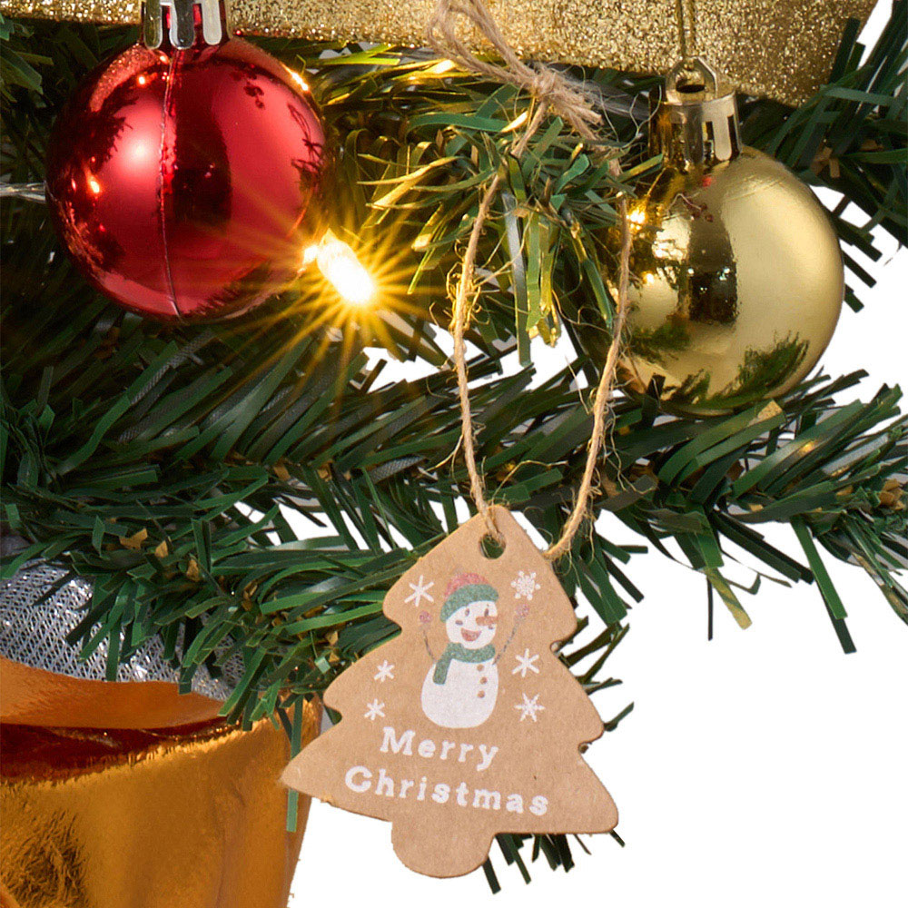 Living and Home LED String Light Baubles and Gold Star Top Mini Artificial Christmas Tree 2ft Image 5