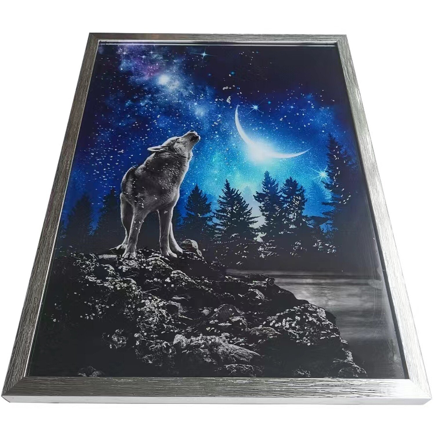 Twilight Wolves Glitter Art - Navy Image 5