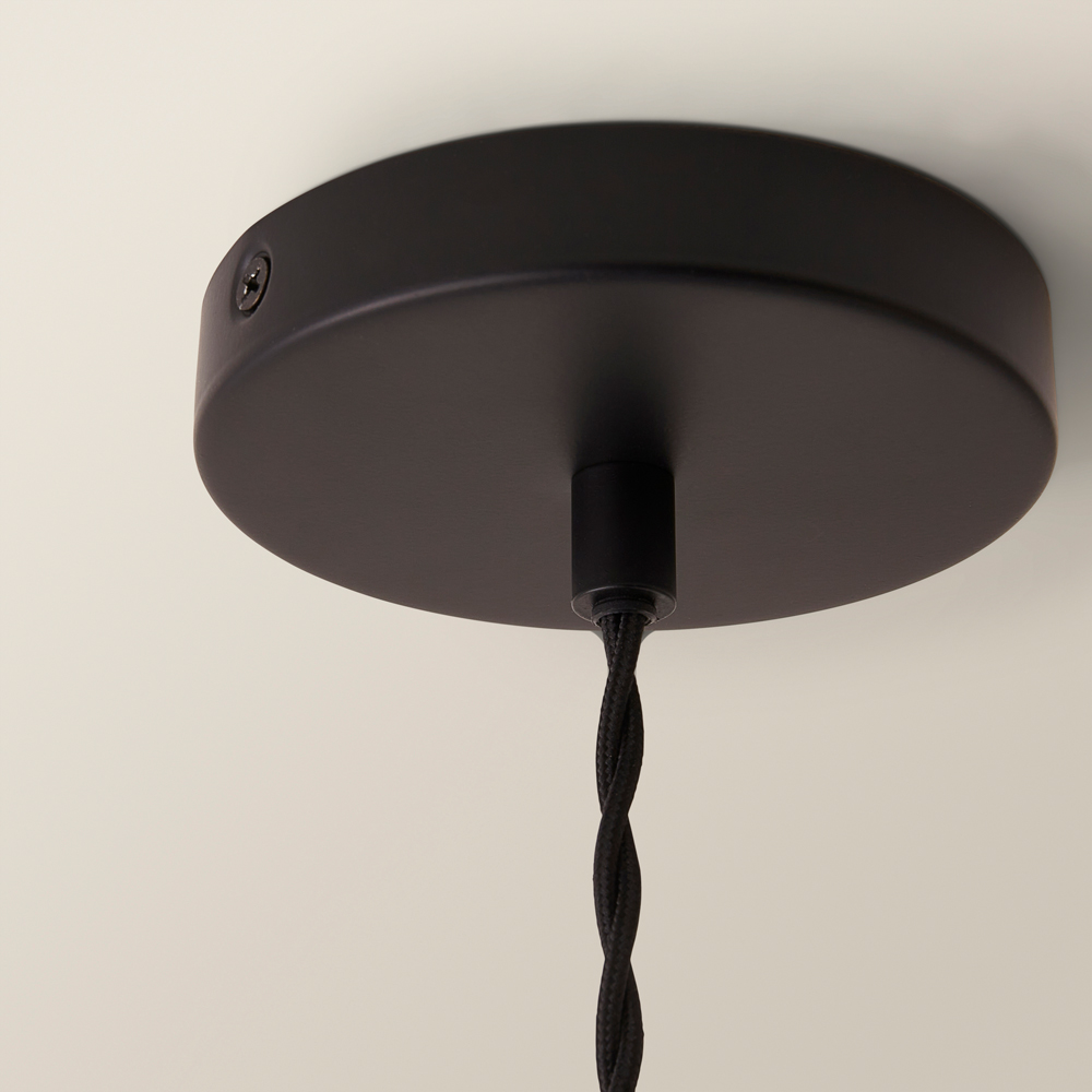 ValueLights Susie Single Glass Lantern Shade Matte Black LED Ceiling Pendant Light Image 3