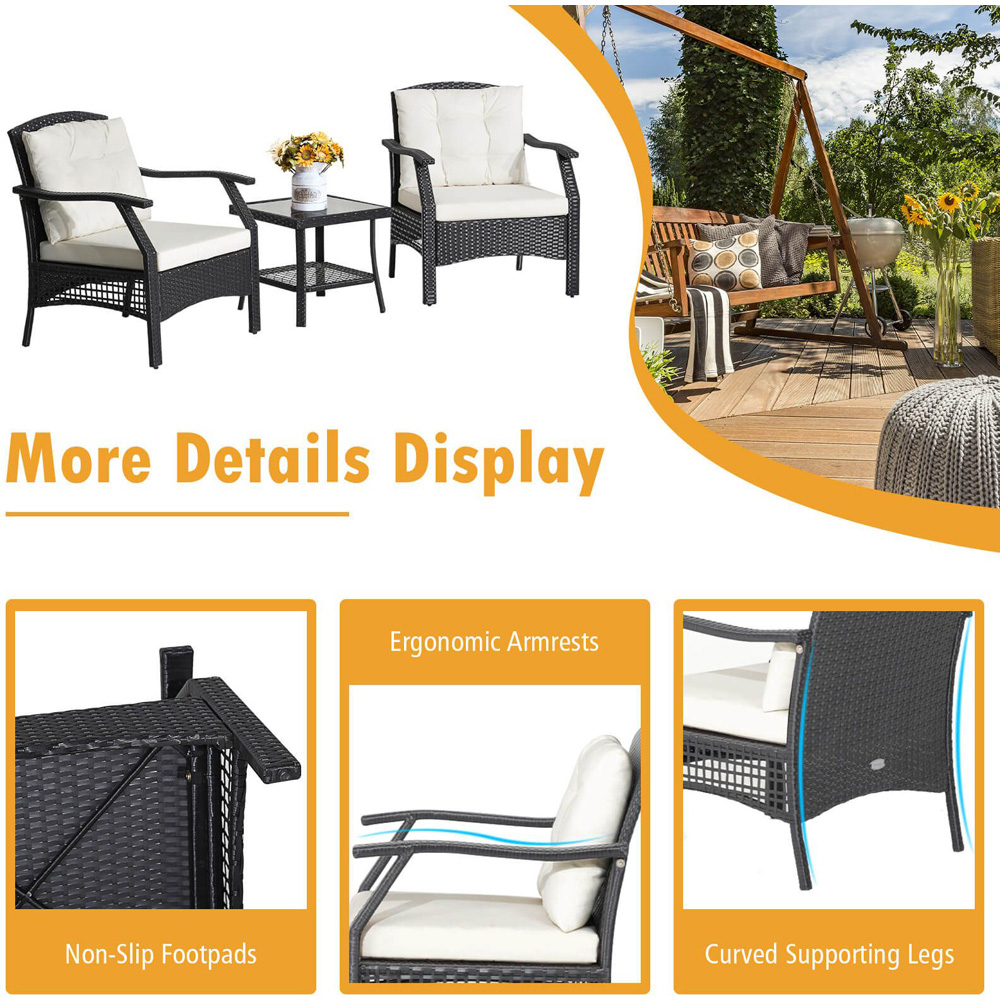 Costway 2 Seater Rattan Garden Lounge Set Image 5