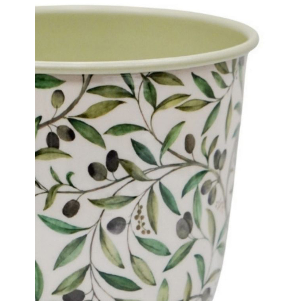 Ivyline Maisie Olive Green Vintage Metal Large Planter 2 Pack Image 2