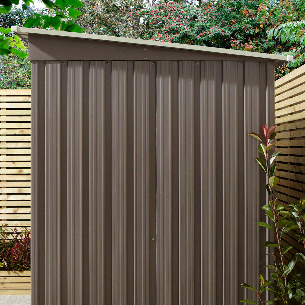 Rowlinson Trentvale Metal Pent Shed Light Grey with Foundation Kit 8 x 4ft Image 8