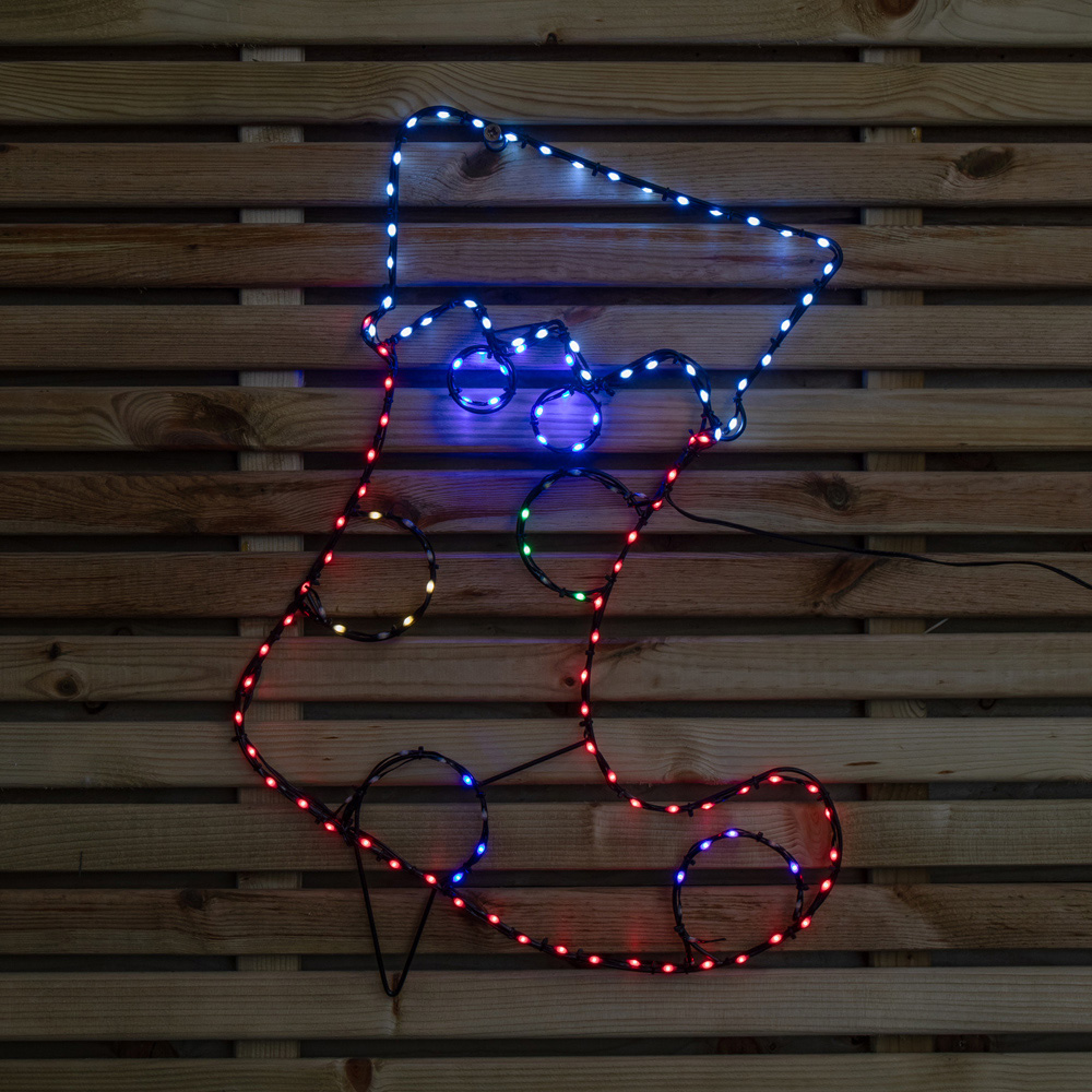 Samuel Alexander Multicolour LED FlexiBrights Light Up Christmas Stocking Silhouette Decoration Image 4