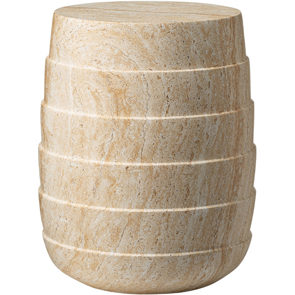 Desser Pisa Travertine Effect Accent Round Side Table Image 2