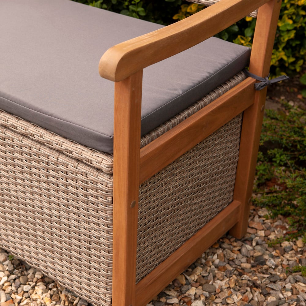 Rowlinson Alderley Natural Rattan Storage Bench Image 7