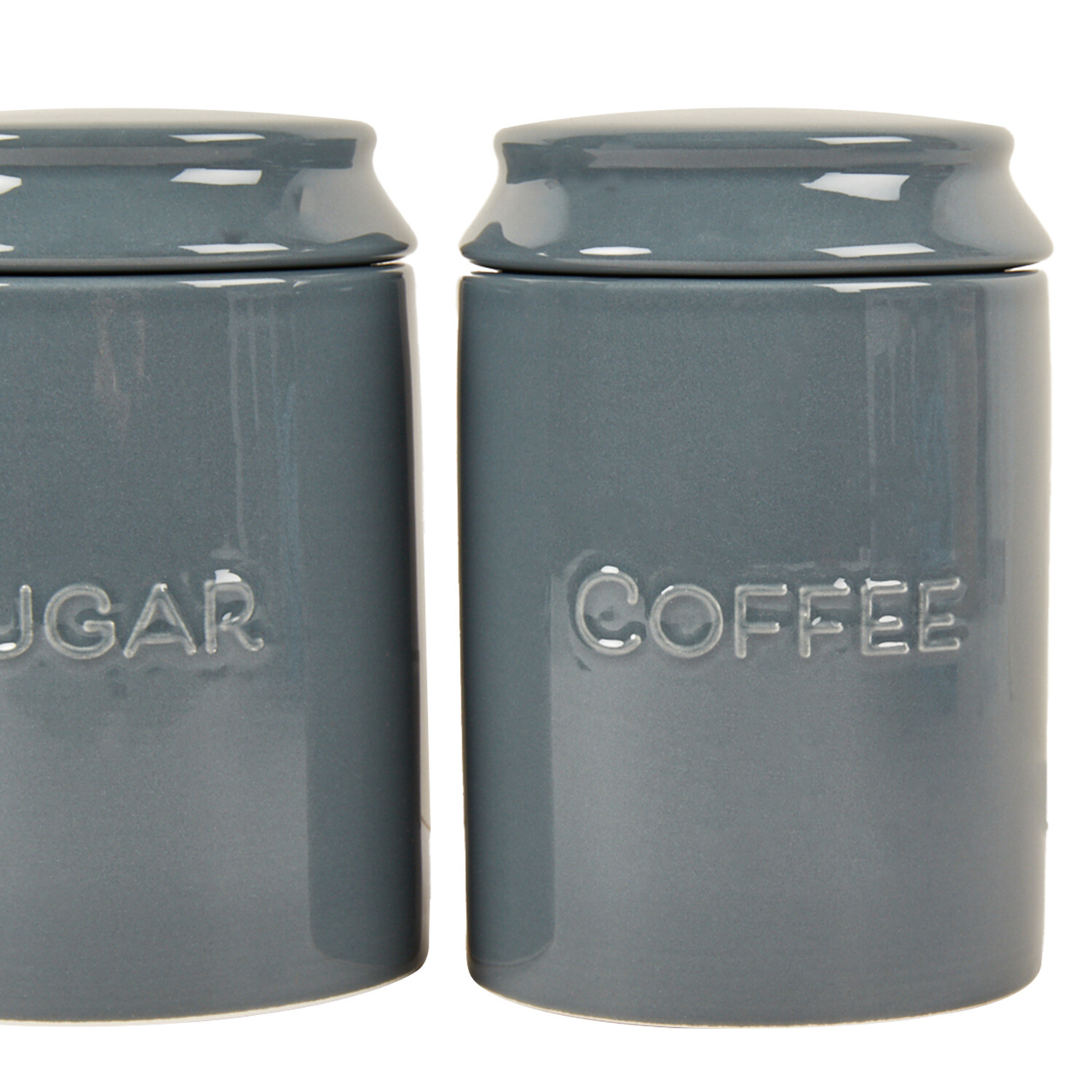 Set of 3 Retro Shape Canisters Dark Grey - Dark Grey Image 5