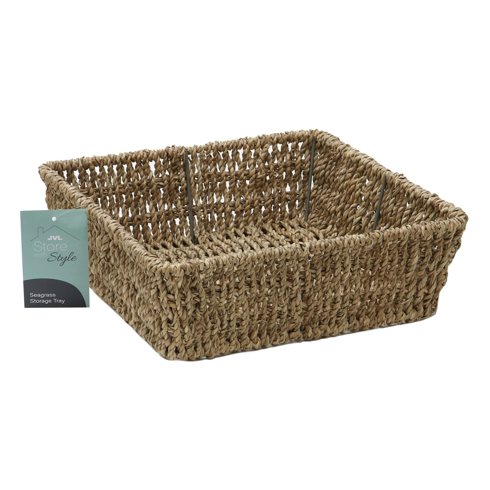 JVL Seagrass Square Storage Tray 2 Pack Image 3