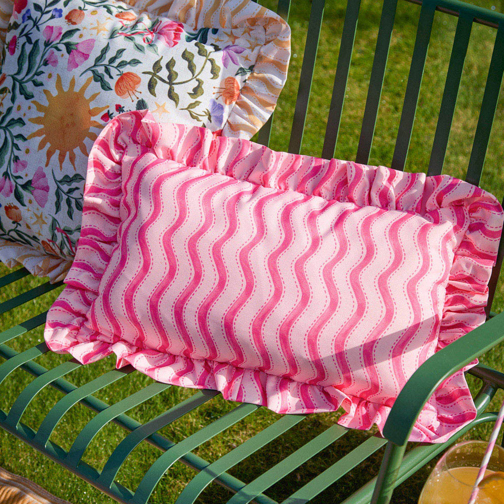 Furn Summer Solstice Pink Wiggly Stripe Cushion 30 x 50cm Image 2