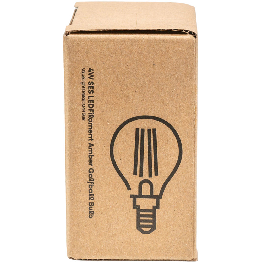 ValueLights 4 Pack SES E14 LED Retro Filament Amber Tinted Golfball 4W Warm White 2700K Light Bulbs Image 4
