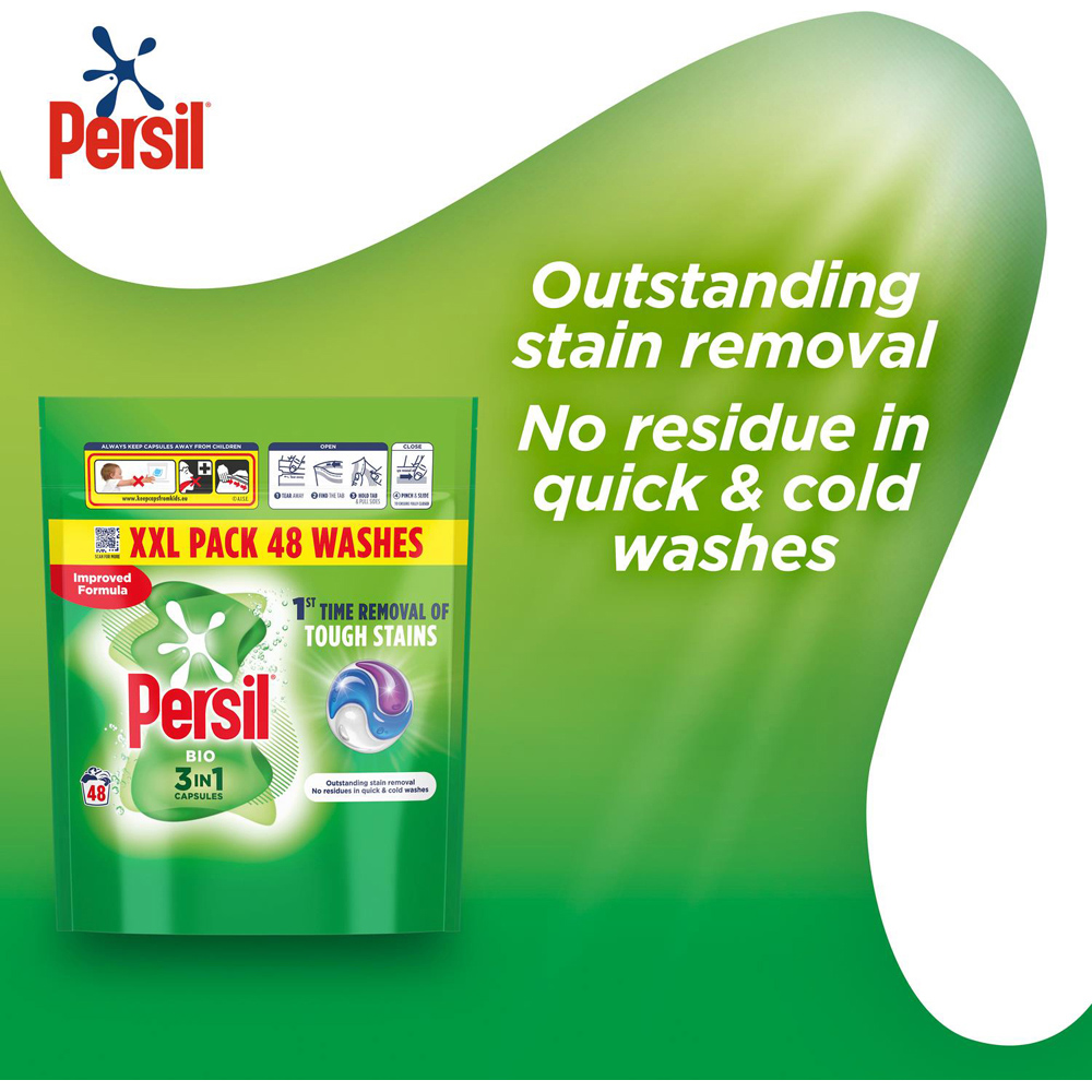 Persil Bio 3 in 1 Washing Capsules XXL 48 Washes 6 Pack Image 5