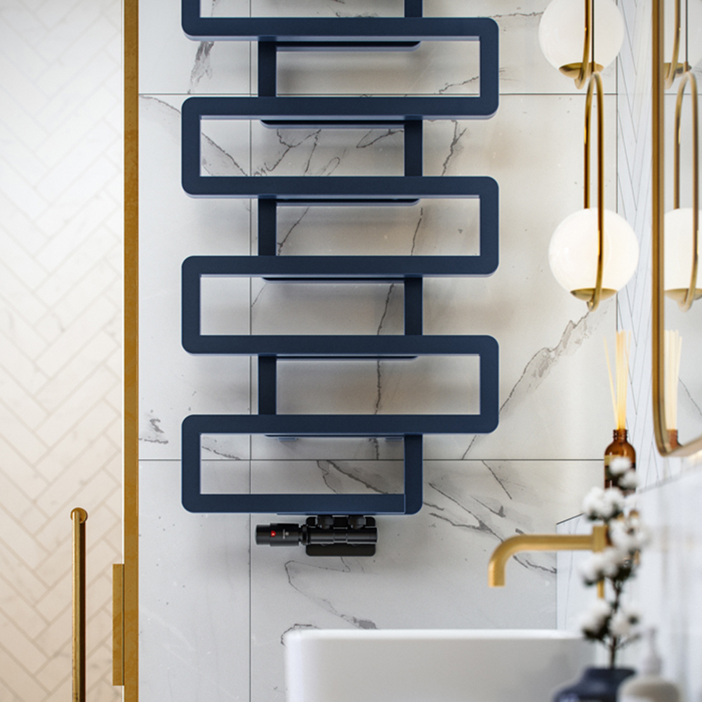 Terma Bookie Denim Blue Heated Towel Rail 1155 x 500mm Image 8