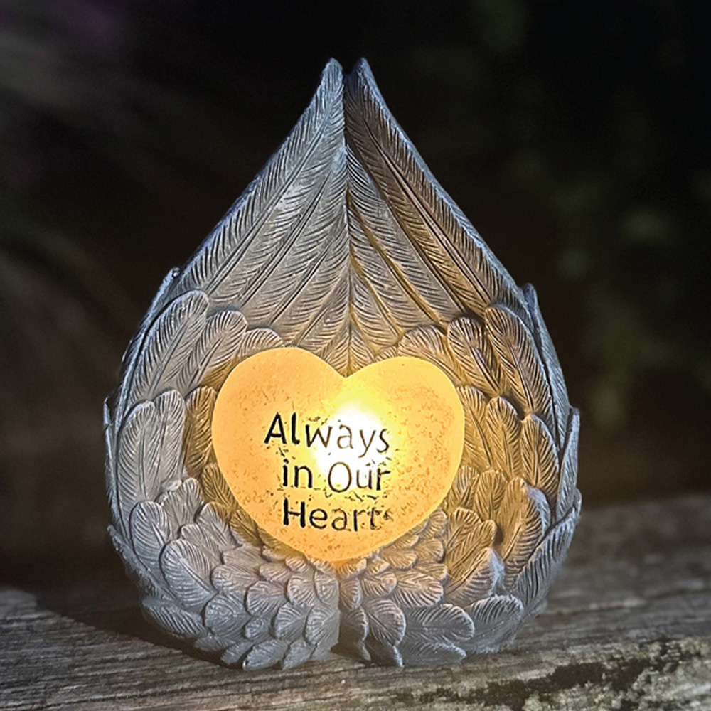 Gardenkraft Angel Wings Heart Solar Light Image 2