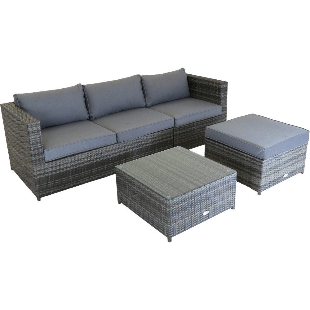 Charles Bentley 4 Seater Grey Corner Sofa Lounge Set Image 2