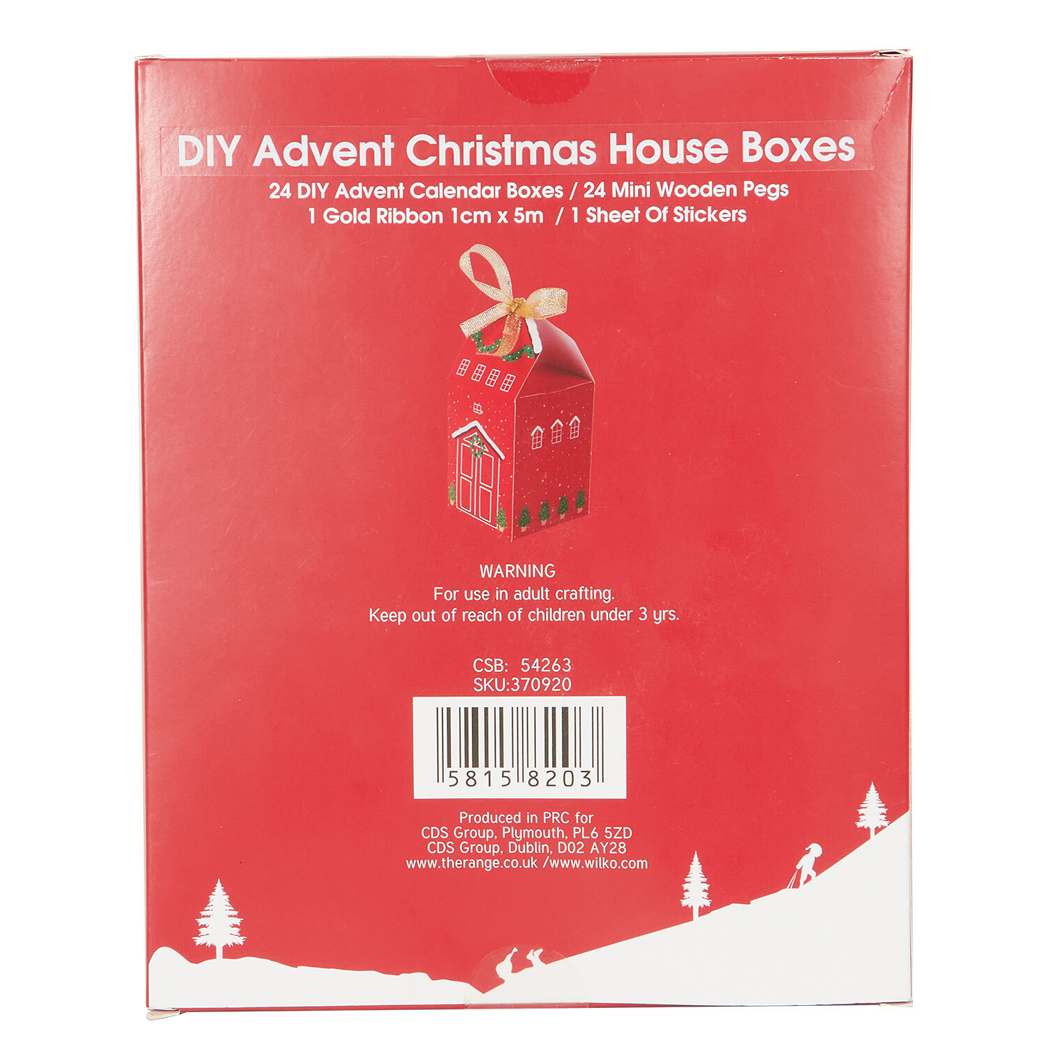 DIY Advent Christmas House Boxes - Red Image 2