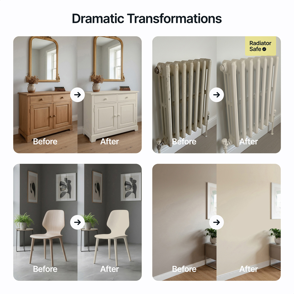 Hemway Beige Furniture and Walls Matt Chalk Paint 1L Image 5