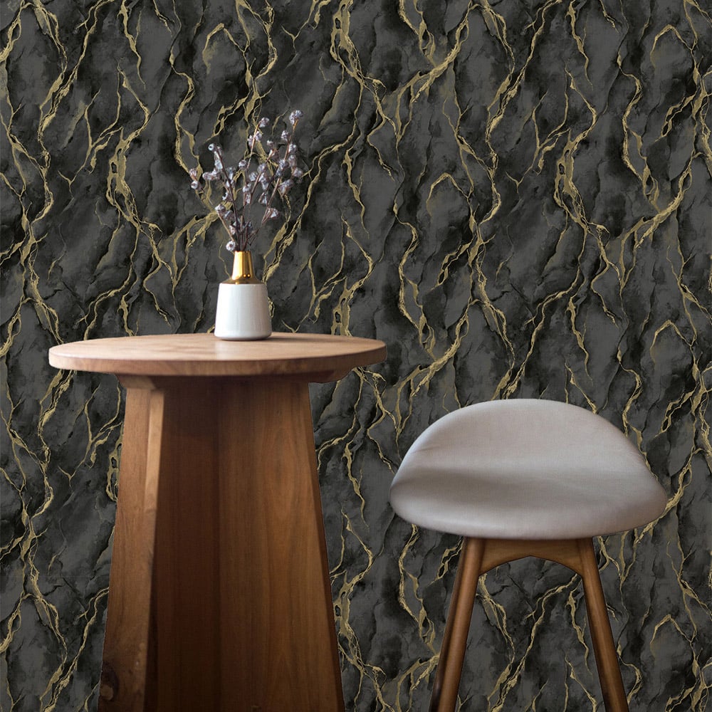 Rasch Wallpaper Pandora Black and Gold Wallpaper Image 3