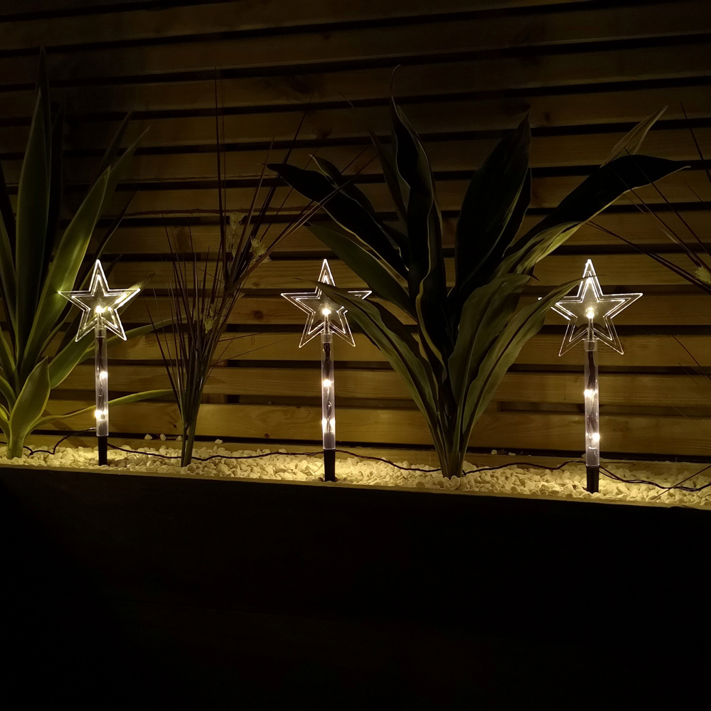 Samuel Alexander Warm White LED Star Garden Stick Light 8 Pack Image 5