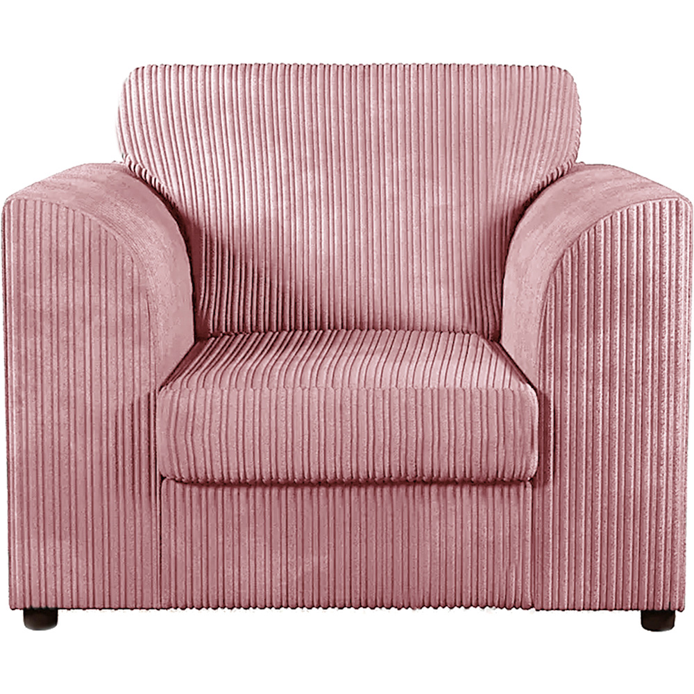 Luxor Single Seater Pink Jumbo Cord Armchair Image 2