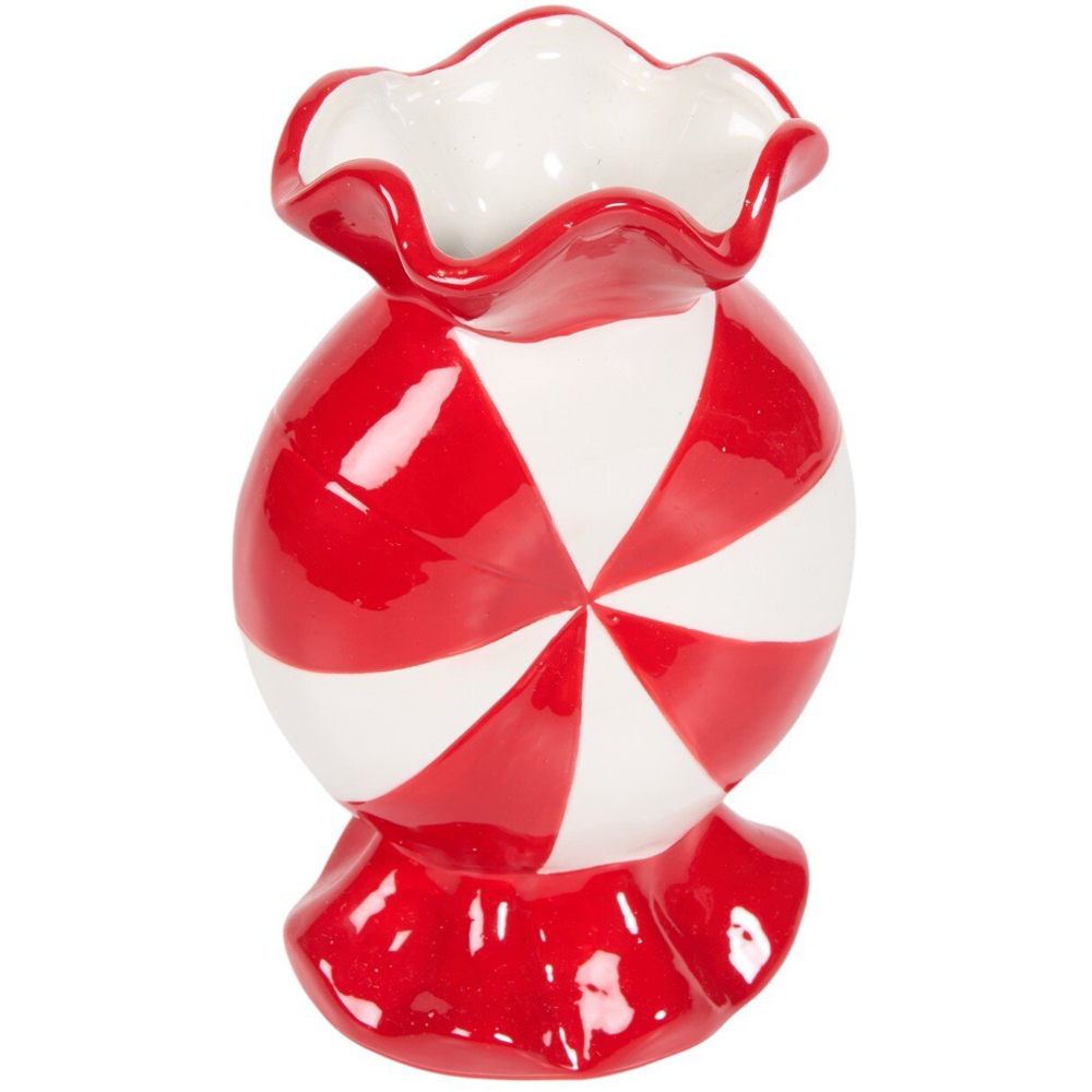 Candy Cane Sweet Vase Red Image 3