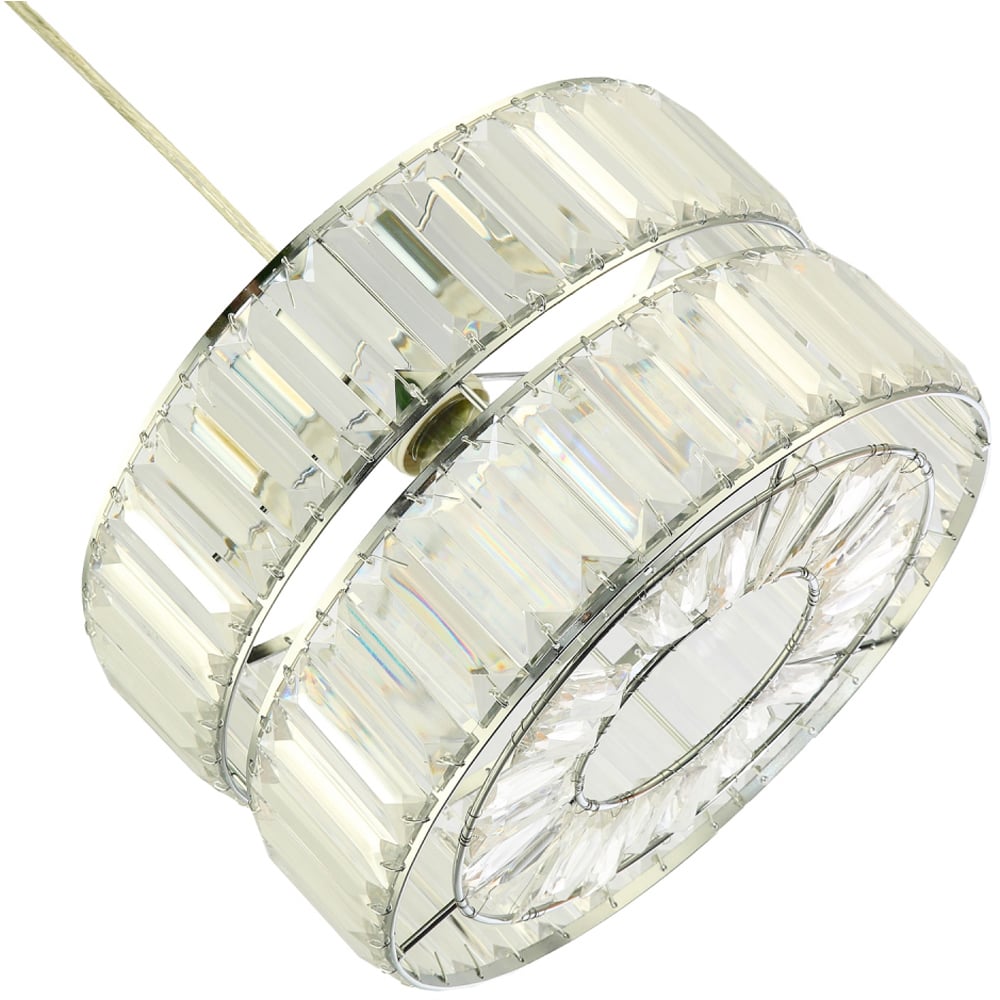 Happy Homewares 2 Tier Pendant Shade with Clear Acrylic Prism Image 4