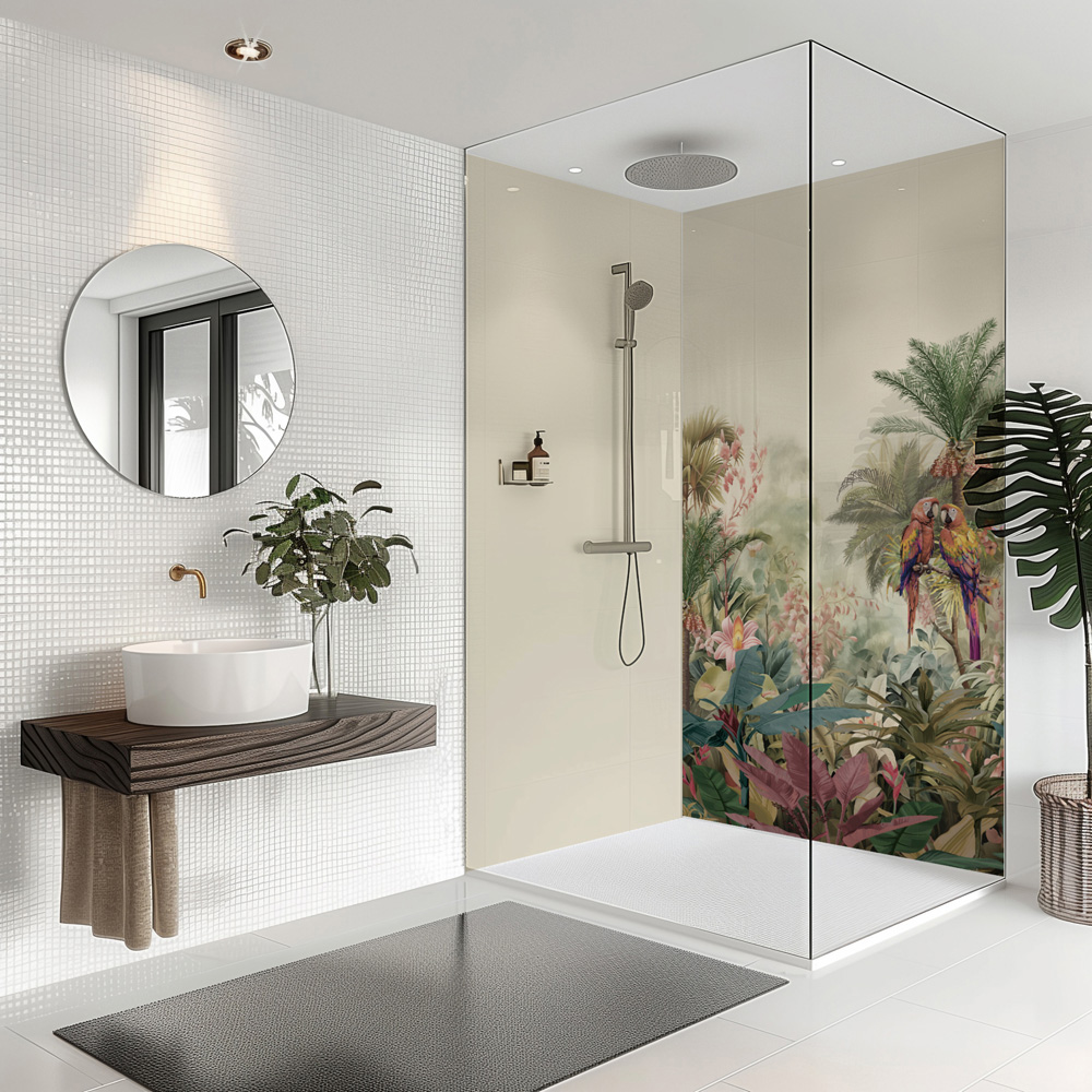 Splashbax Premium Artisan Tropical Oasis Acrylic Bathroom Wall Panel 2400 x 900mm Image 7