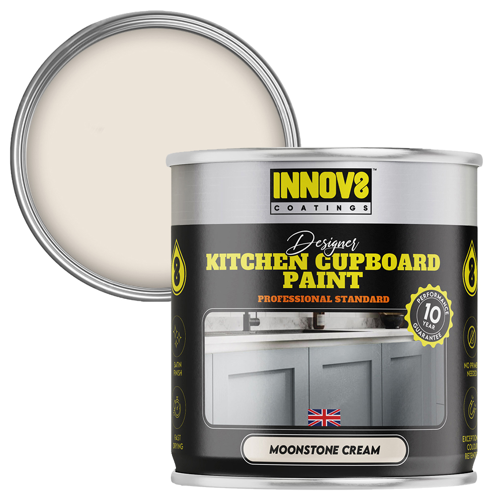 Innov8 Coatings Designer Kitchen Cupboard Paint 750ml Moonstone Cream Homebase